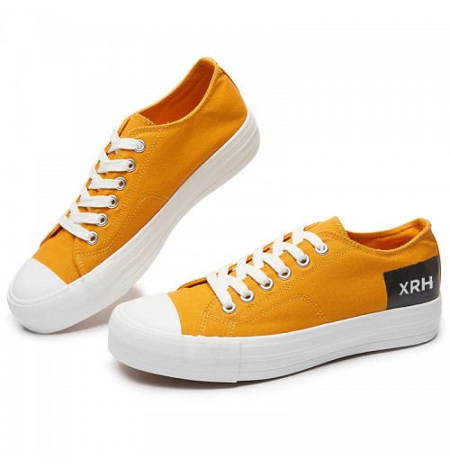 OEM & ODM Wenzhou Factory Bulk Canvas Sneaker Full Custom Logo Rubber Sole Yellow Canvas Shoes For Women Unisex OEM & ODM Wenzhou Factory Bulk Canvas Sneaker Full Custom Logo Rubber Sole Yellow Canvas Shoes For Women Unisex